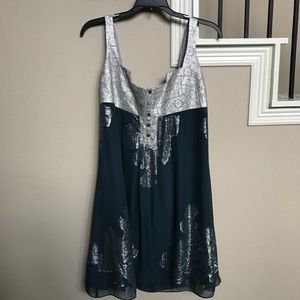 Nicole Miller Collection Blue & Silver dress